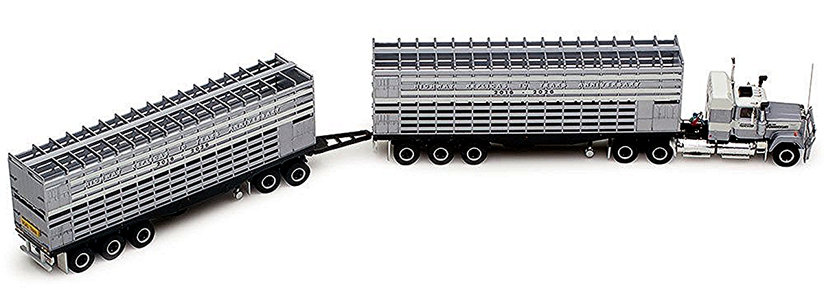 Highway Replicas Livestock Road Train, Prime Mover, 2 trailers and Dolly - Image 2