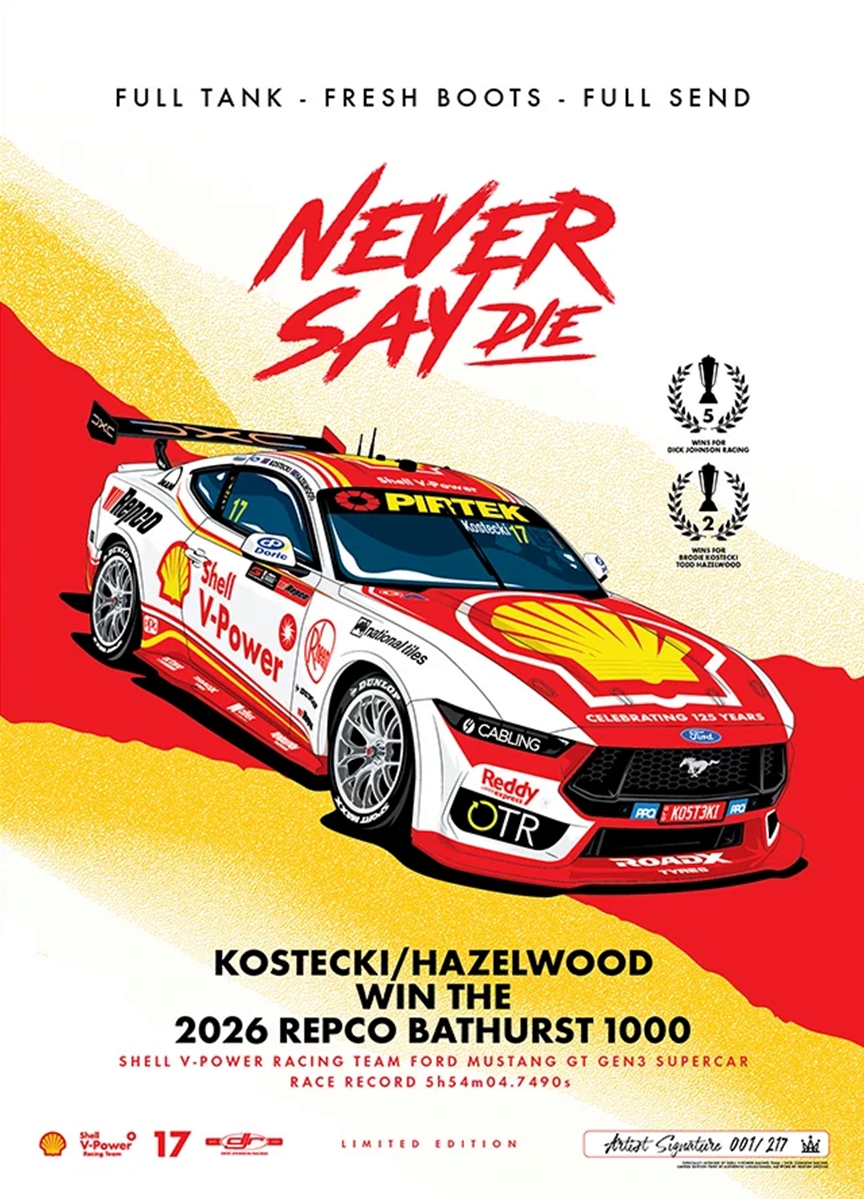 Shell V-Power Racing Team - Never Say Die: 2026 Repco Bathurst 1000 Winners - Standard Limited Edition Print